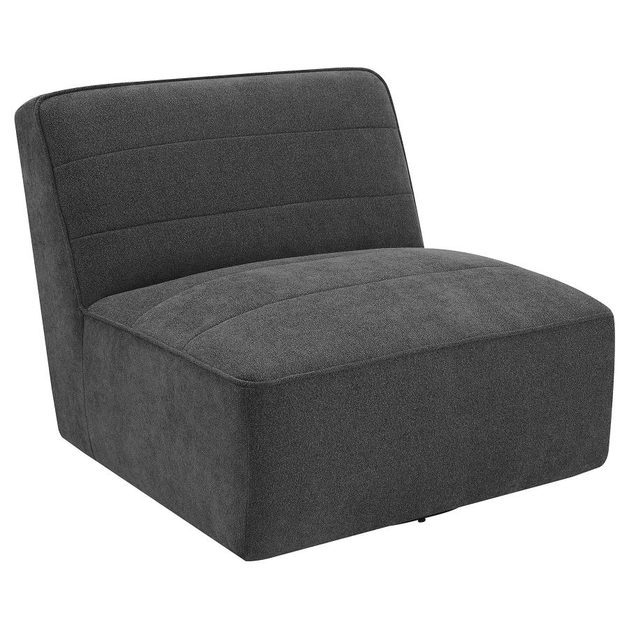 (image for) Cobie Upholstered Armless Swivel Chair Dark Charcoal