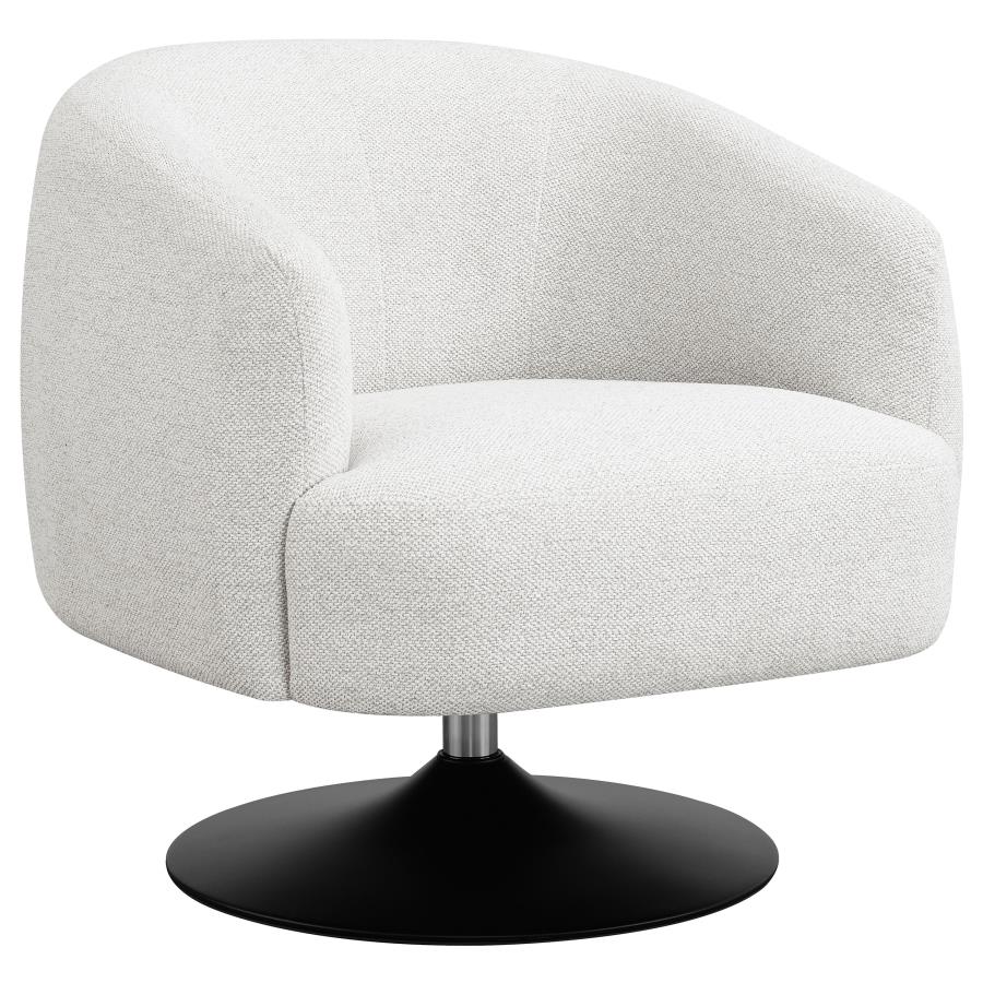 (image for) Dave Upholstered Barrel Back Swivel Club Chair Beige