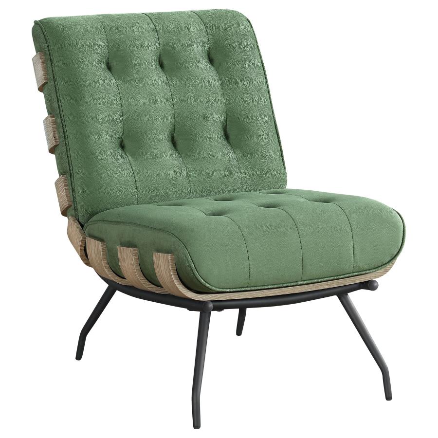 (image for) Aloma Upholstered Tufted Armless Accent Chair Green