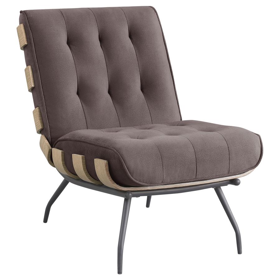 (image for) Aloma Upholstered Tufted Armless Accent Chair Brown