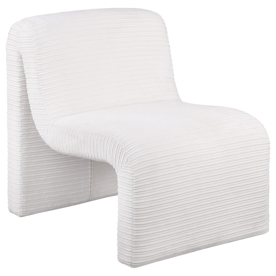 (image for) Drayton Upholstered Curved Armless Accent Chair Ivory