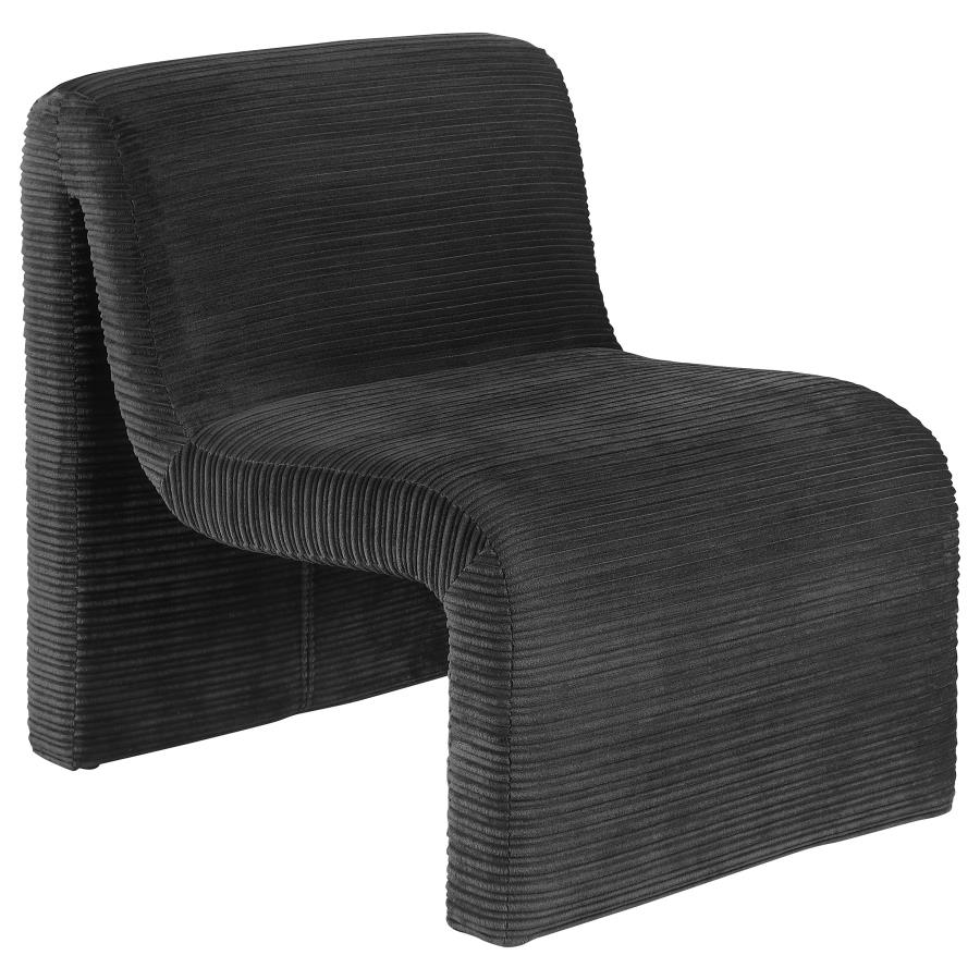 (image for) Drayton Upholstered Curved Armless Accent Chair Black