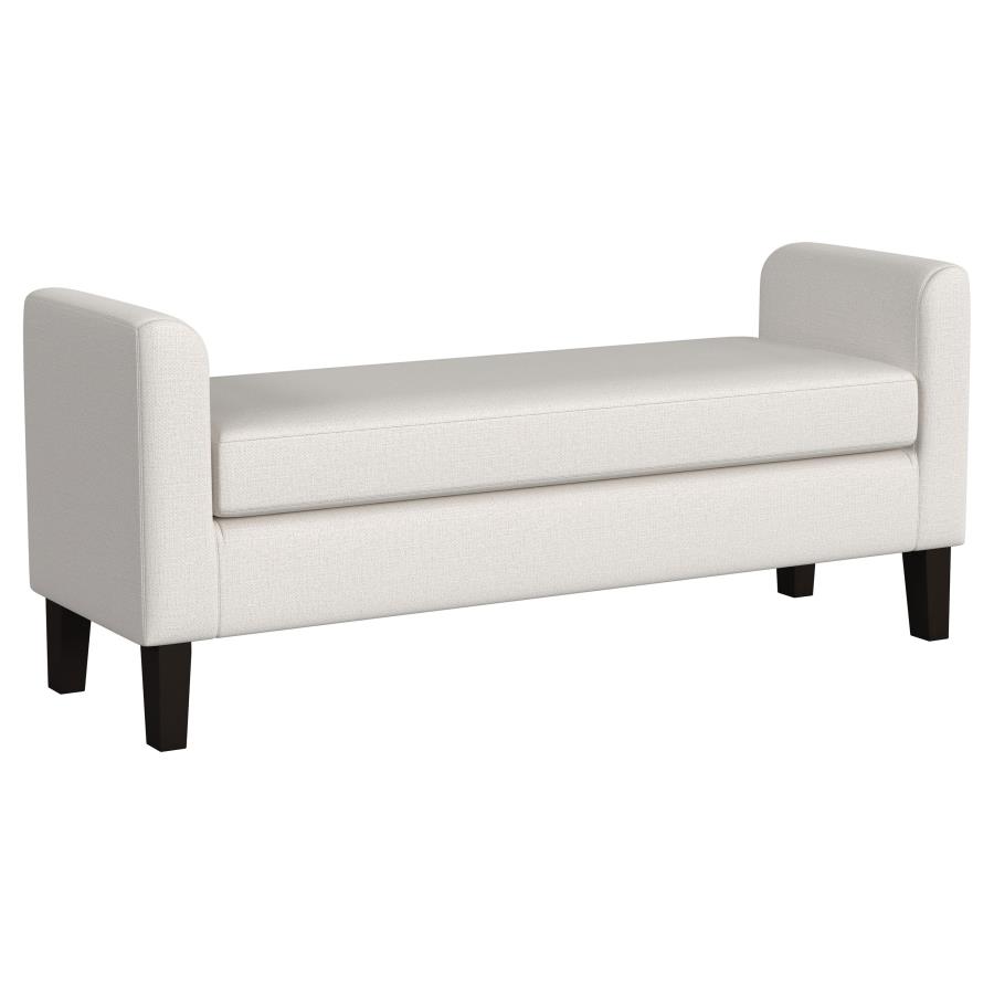 (image for) Rex Fabric Upholstered Accent Bench with Armrests Vanilla