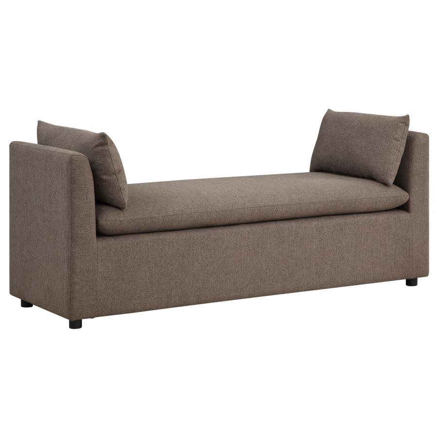 (image for) Robin Upholstered Accent Bench with Armrests Brown