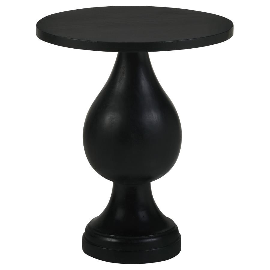 (image for) Dianella Round Pedestal Base Accent Side Table Black Stain