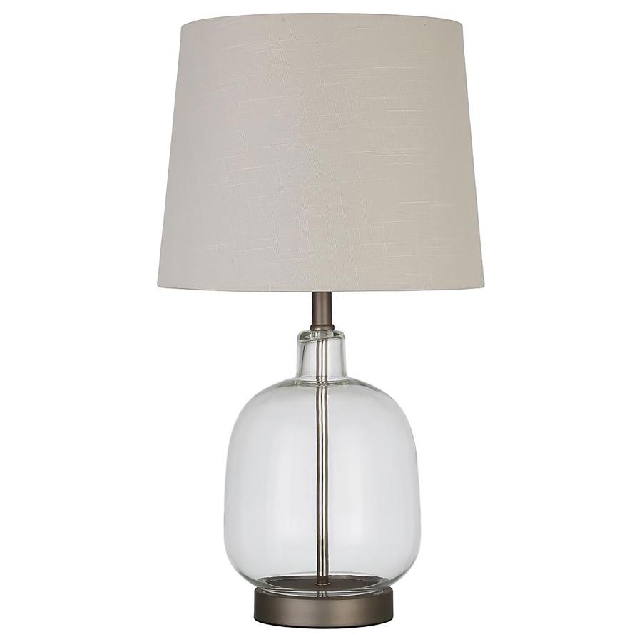 (image for) Costner 22-inch Empire Shade Clear Glass Table Lamp Nickel