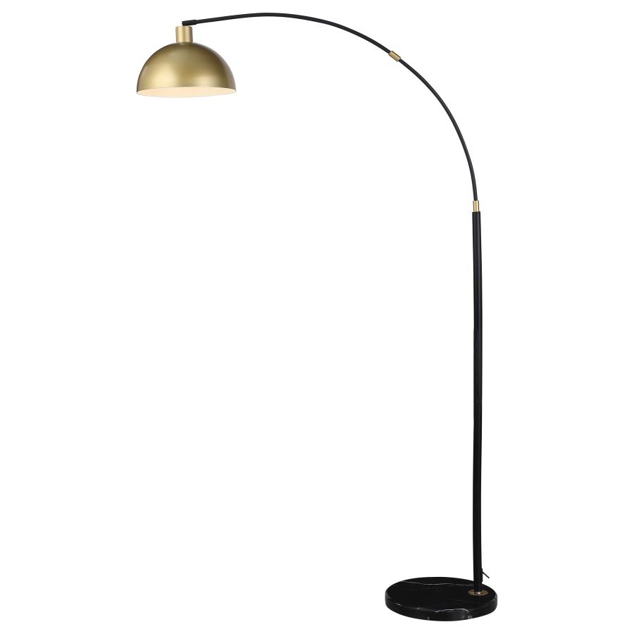 (image for) Gloria 74-inch Arched Dome Shade Metal Floor Lamp Black