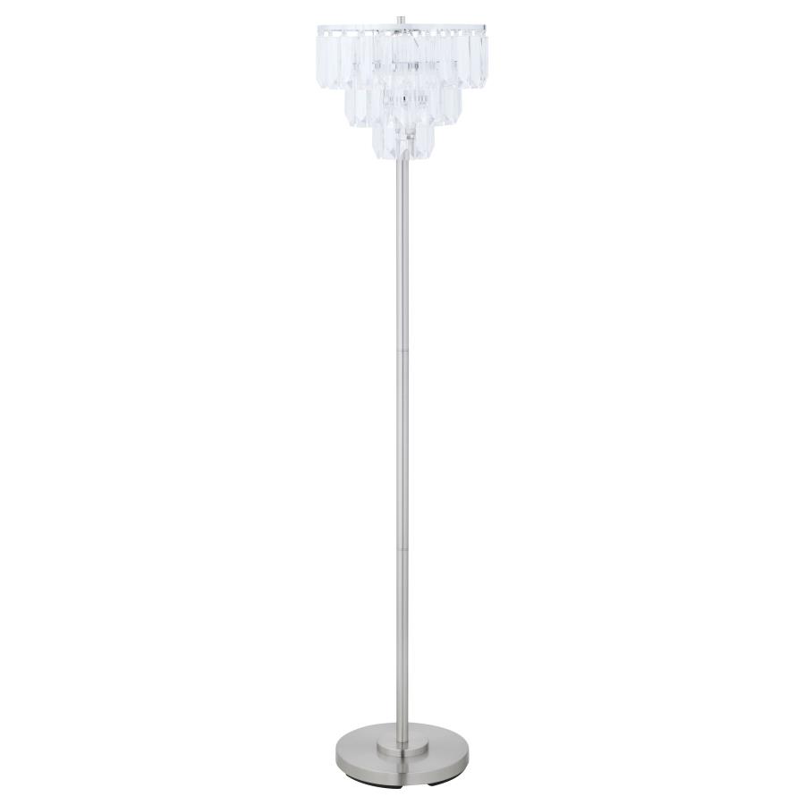 (image for) Anya 61-inch Hanging Crystal Metal Floor Lamp Chrome