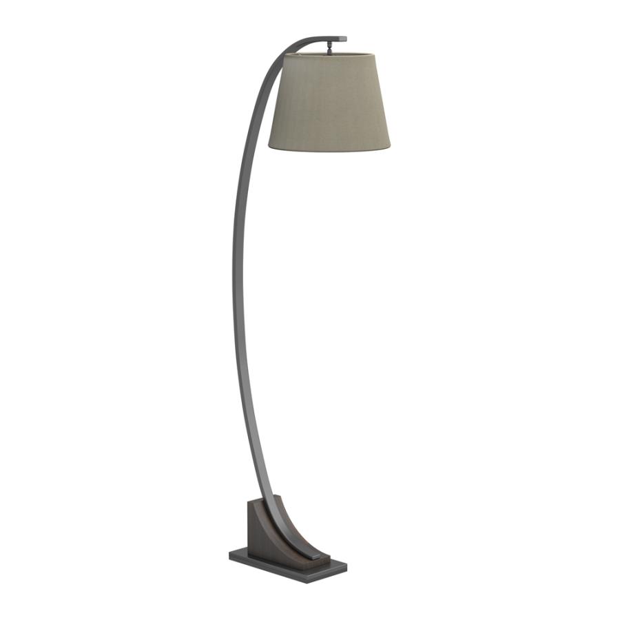 (image for) Empire Shade Floor Lamp Oatmeal, Brown, and Bronze