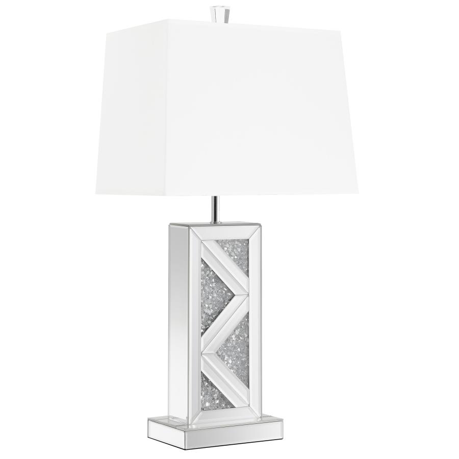 (image for) Carmen 32-inch Tapered Shade Mirrored Table Lamp Silver