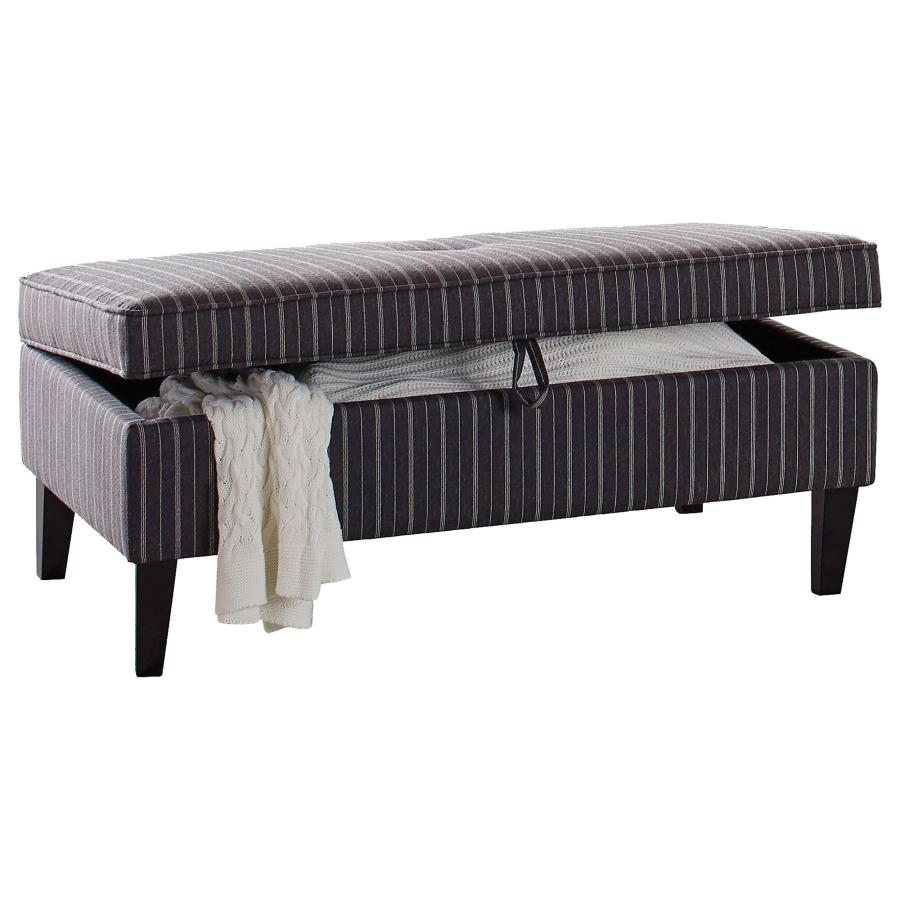 (image for) Ernest Rectangular Upholstered Storage Ottoman Black