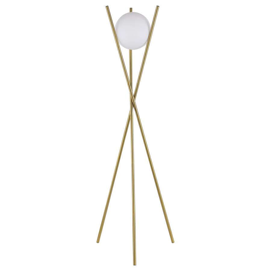 (image for) Yamileth 65-inch Spherical Bulb Metal Tripod Floor Lamp Gold