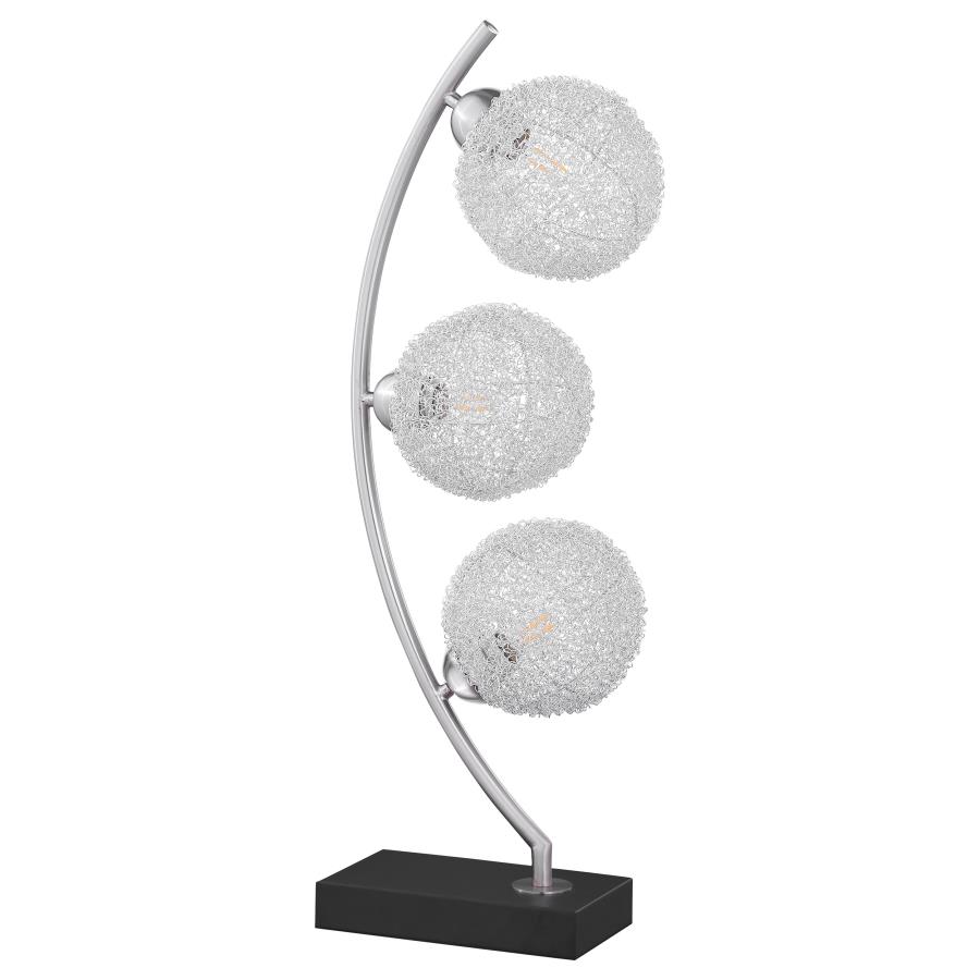 (image for) Claudia 30-inch Woven Spherical Metal Table Lamp Black