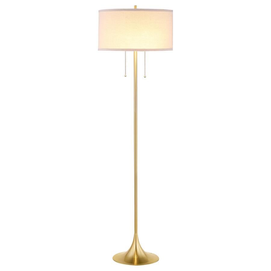 (image for) Elmira 65-inch Drum Shade Metal Floor Lamp Gold