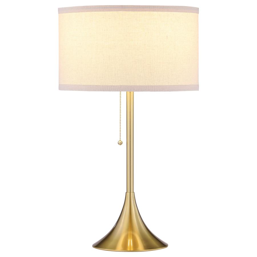 (image for) Elmira 24-inch Drum Shade Metal Table Lamp Gold