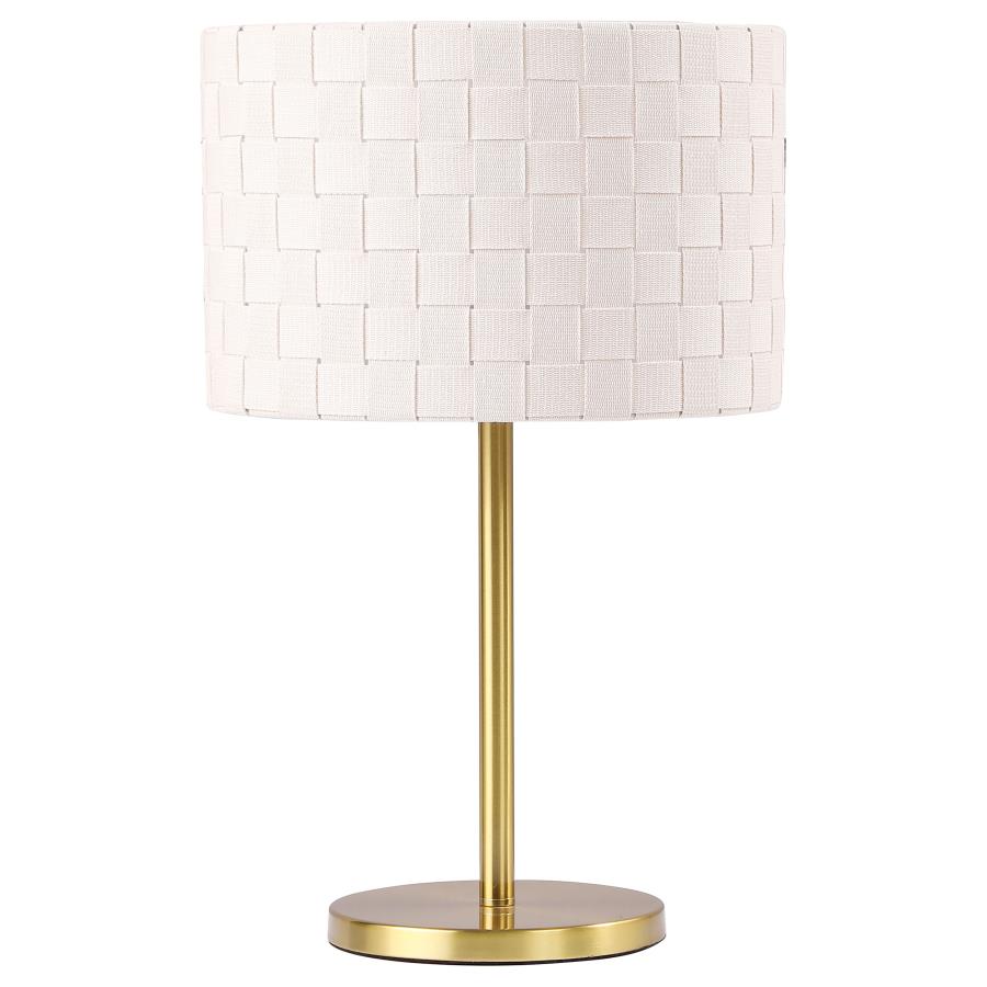 (image for) Ramiro 66-inch Drum Shade Metal Bedside Table Lamp Gold