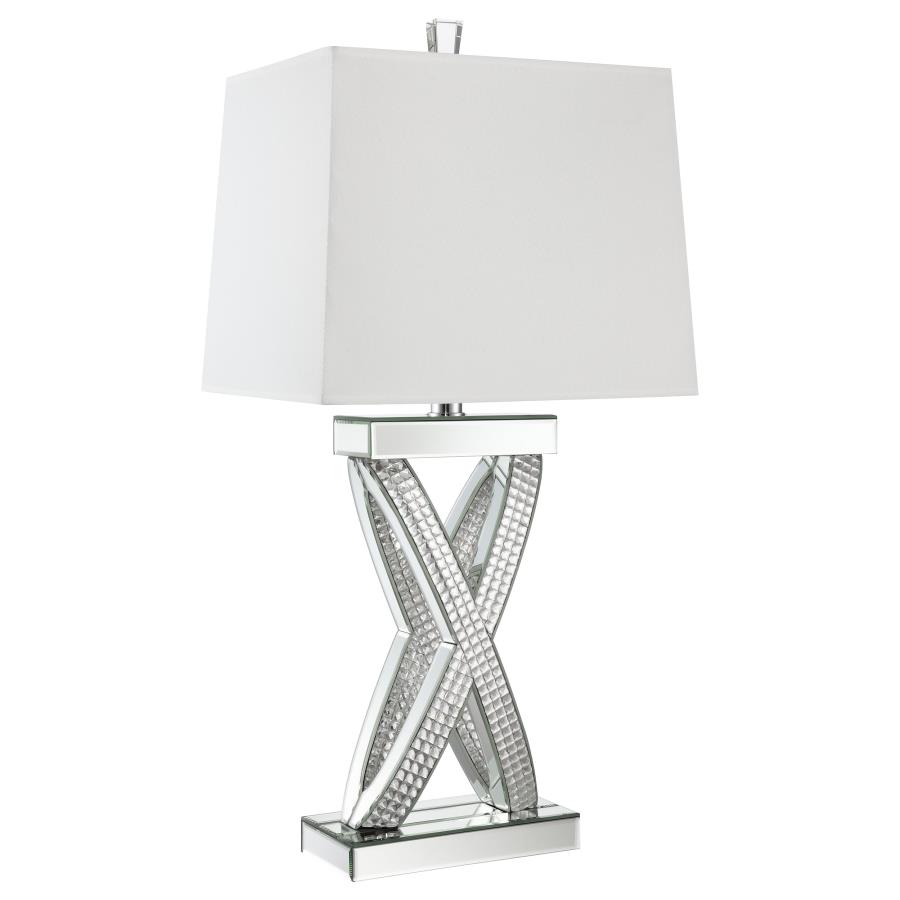 (image for) Dominick 31-inch Tapered Mirrored Acrylic Table Lamp Silver