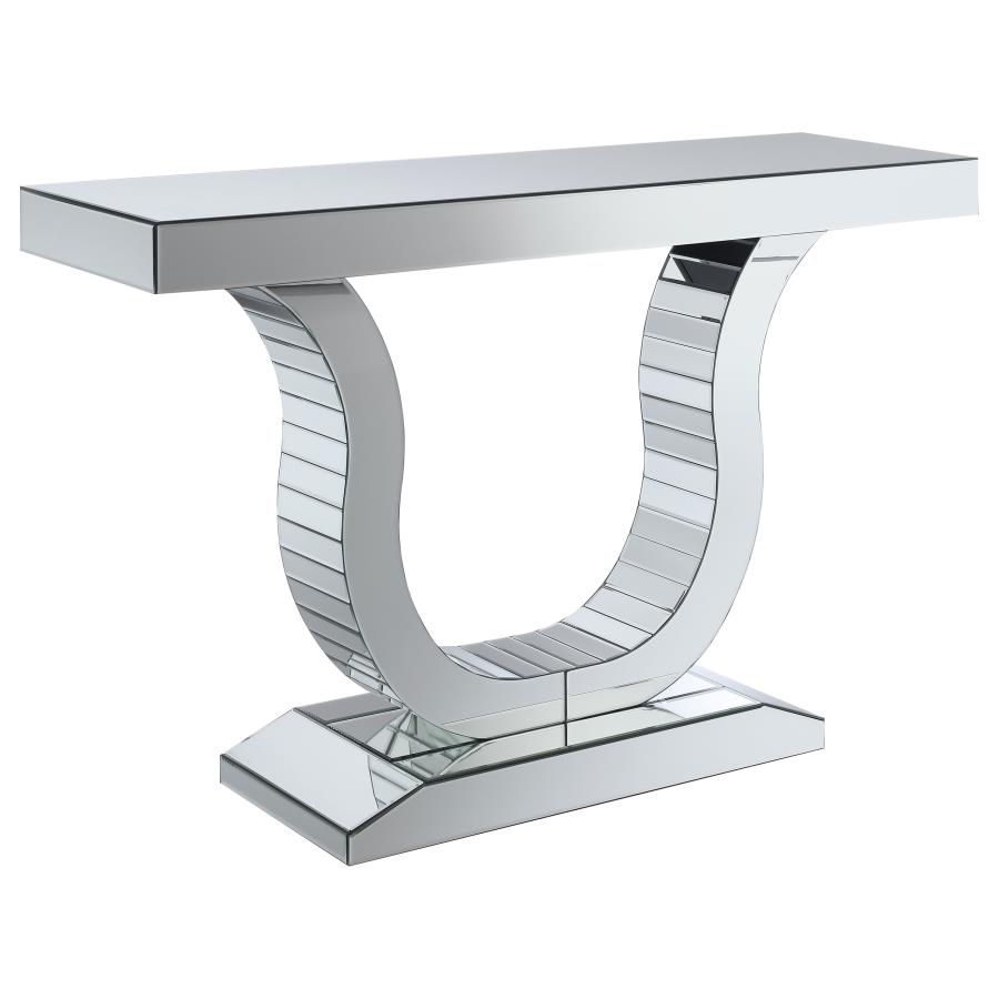 (image for) Saanvi U-shaped Mirrored Entryway Console Table Silver