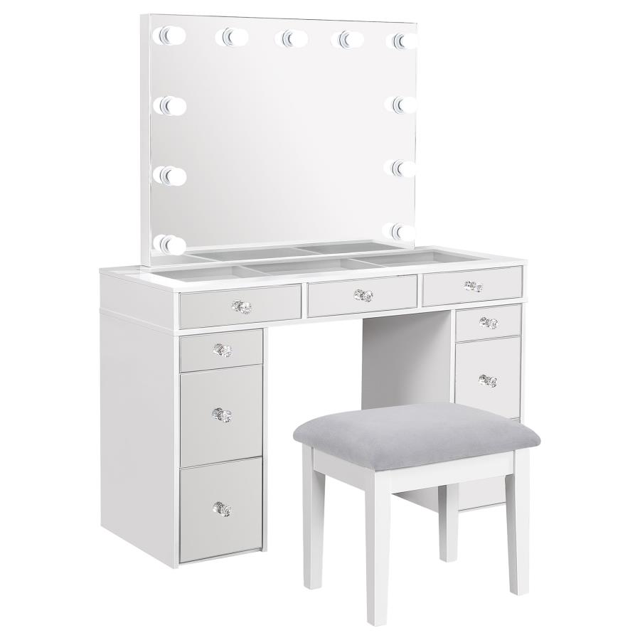 (image for) Regina Makeup Vanity Table Set with Lighting White