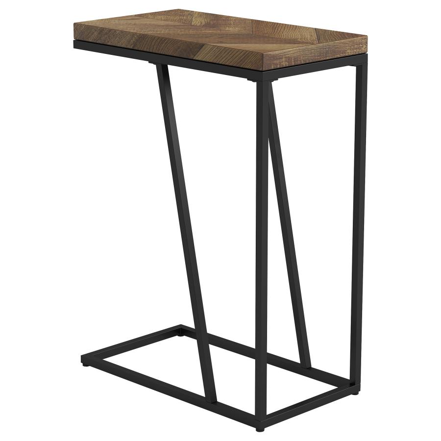 (image for) Sergio Engineered Wood C-Shaped Side Table Rustic Tobacco