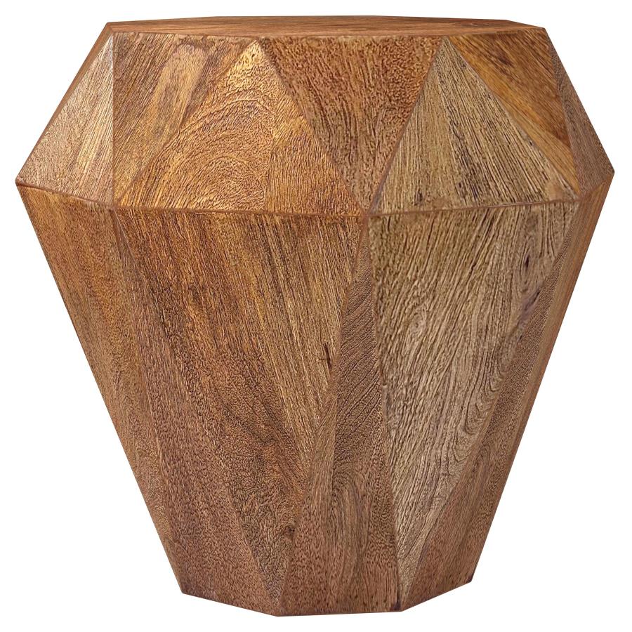 (image for) Jacinto Octagonal Solid Mango Wood Side Table Natural Brown