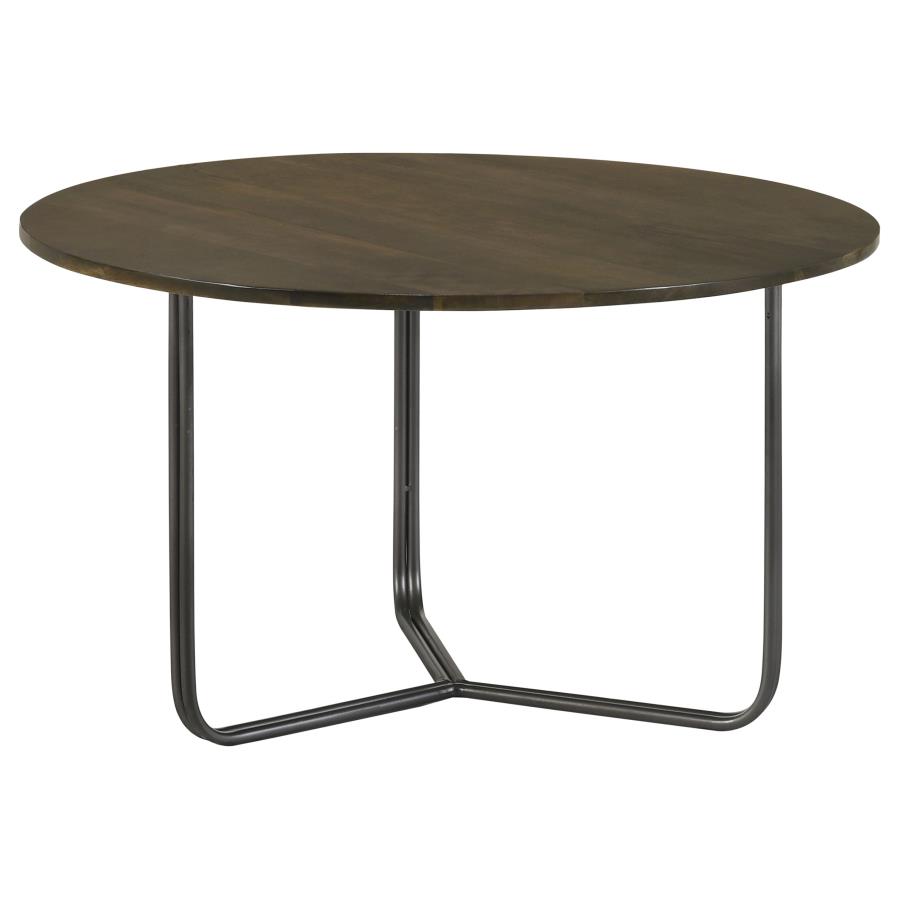 (image for) Yaritza Round Mango Wood Coffee Table Natural and Gunmetal