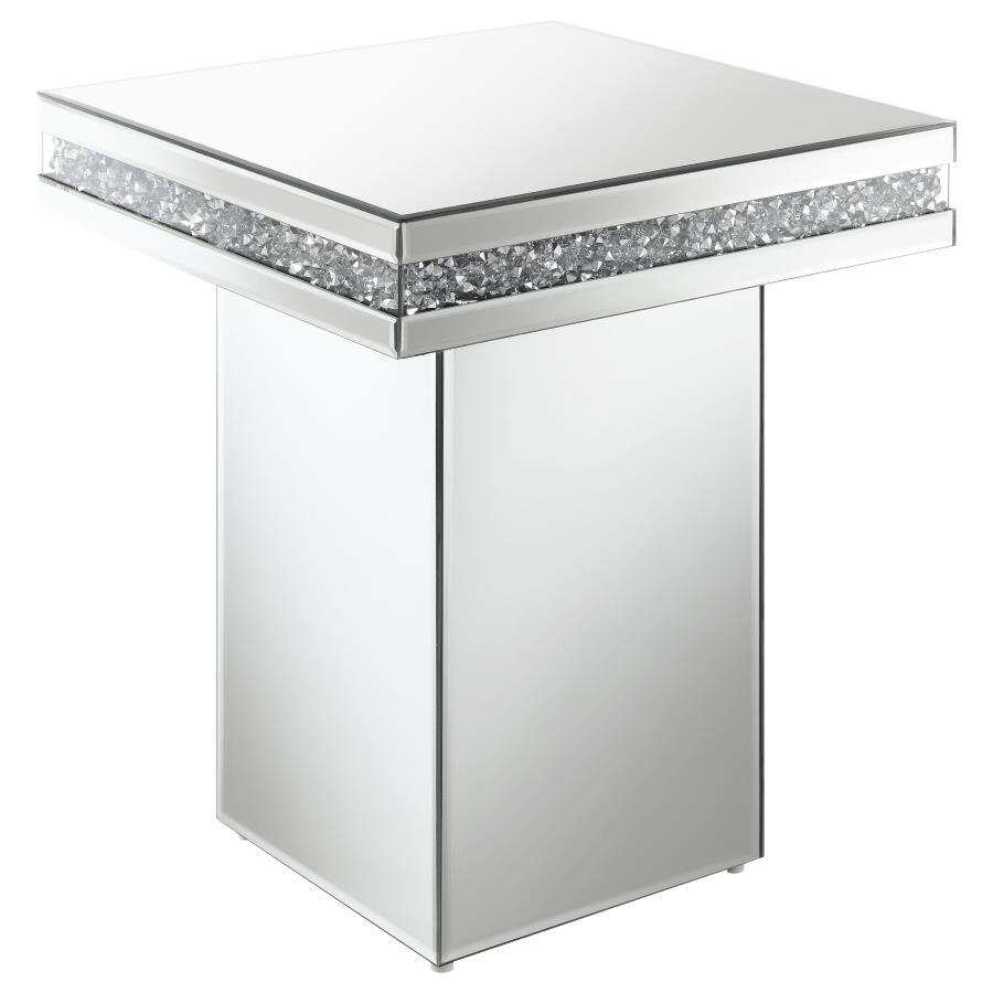 (image for) Elora Square Mirrored Accent Side Table Silver