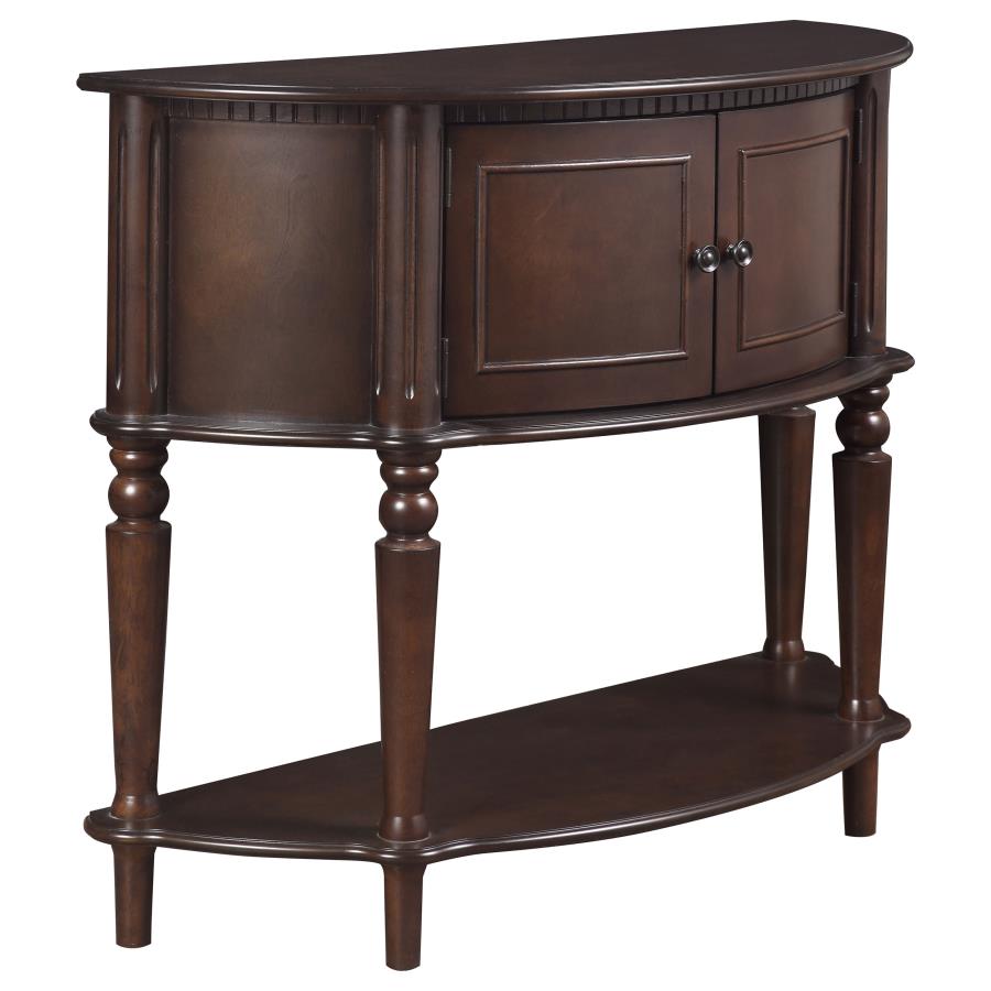 (image for) Brenda 2-door Demilune Wood Entryway Console Table Brown