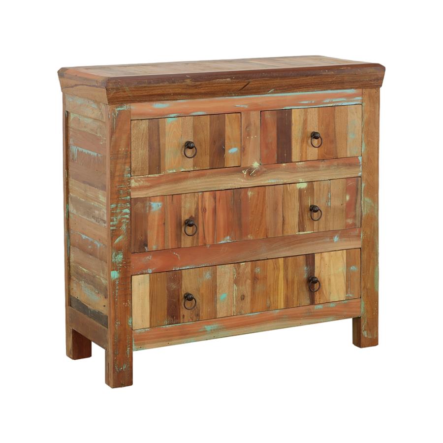 (image for) Harper 4-drawer Solid Reclaimed Wood Accent Cabinet Brown