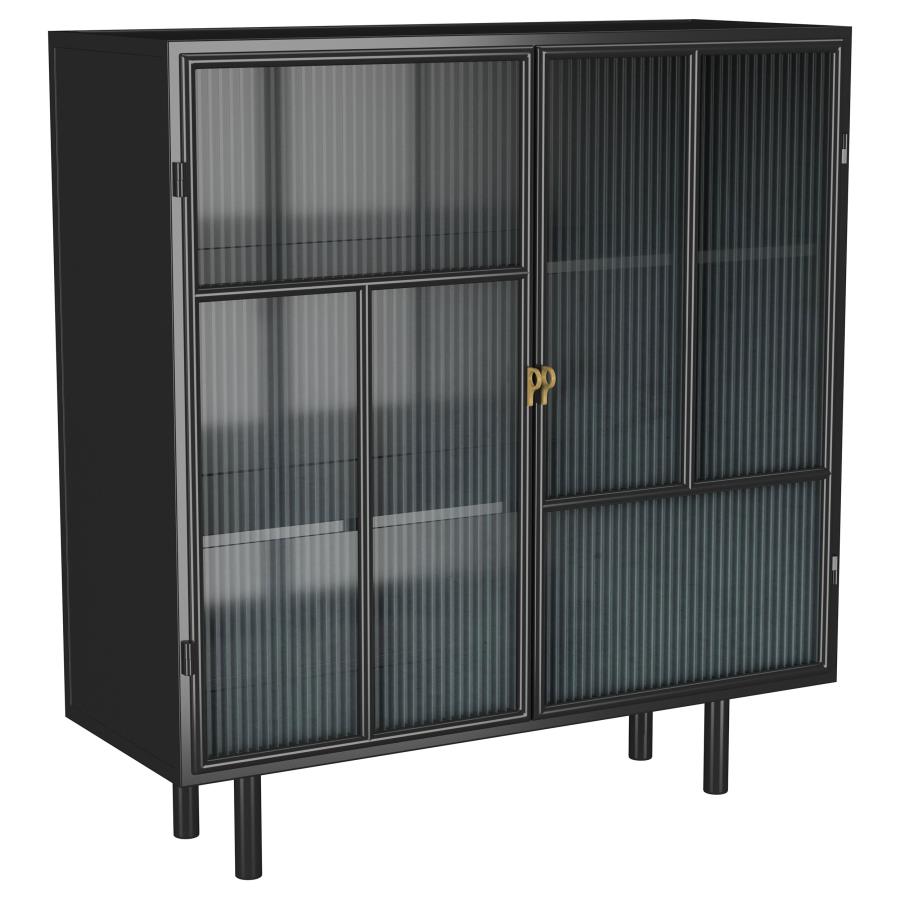 (image for) Dalia 2-door Accent Storage Cabinet with Shelving Black