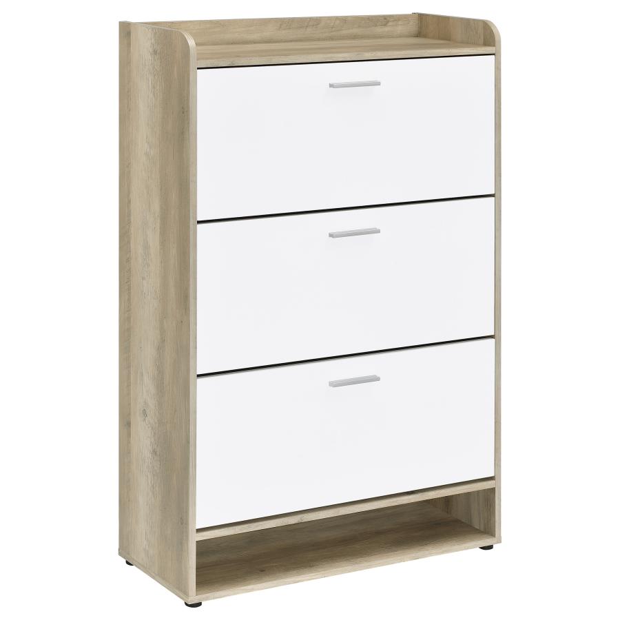 (image for) Denia 3-tier Engineered Wood Shoe Cabinet White