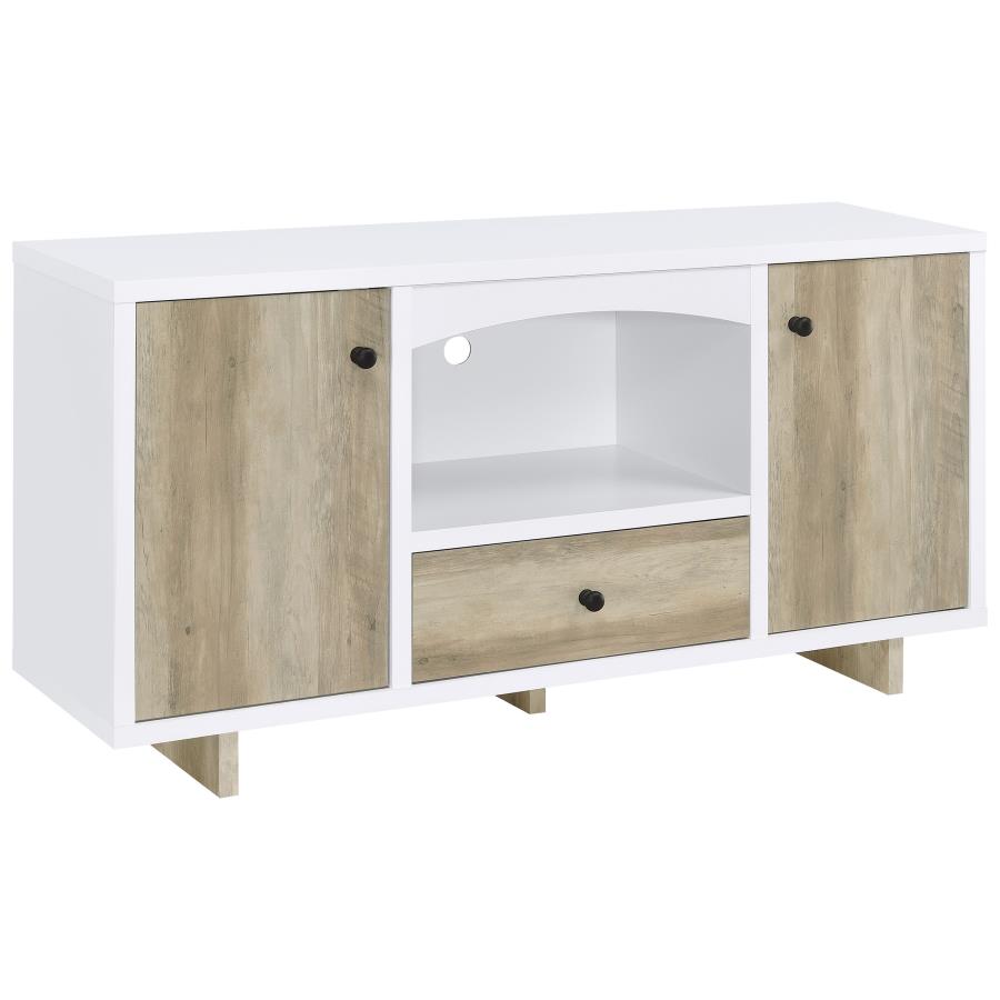 (image for) Dalton 2-door Storage Credenza White and Distressed Pine