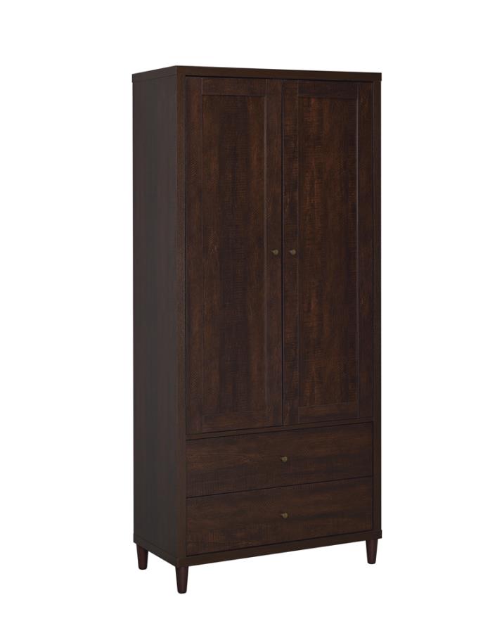 (image for) Wadeline 2-door Tall Accent Storage Cabinet Rustic Tobacco