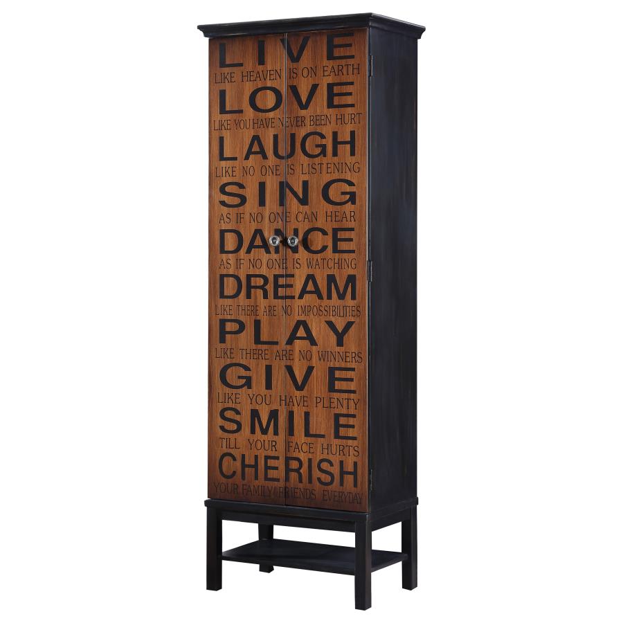 (image for) Lovegood 2-door Wood Tall Storage Cabinet Black and Brown