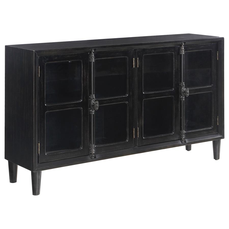 (image for) Sylvia 4-door Accent Cabinet Black