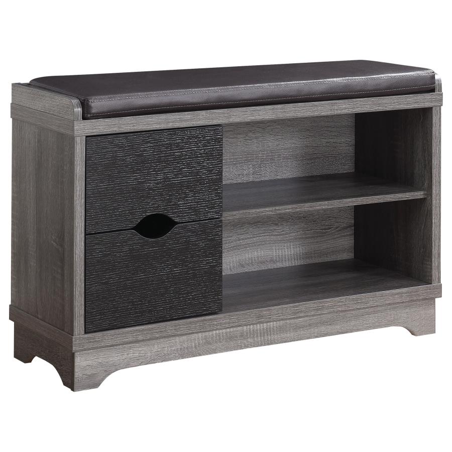 (image for) Aylin 2-drawer Storage Bench Medium Brown and Black