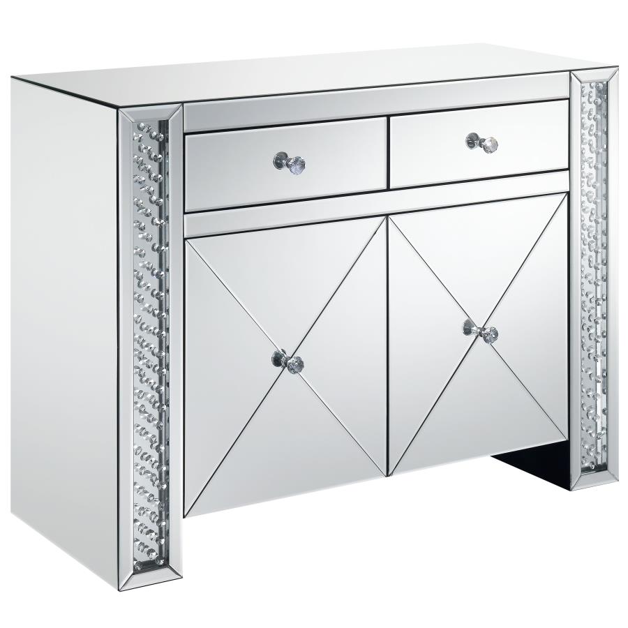 (image for) Maya 2-drawer Mirrored Storage Accent Cabinet Silver