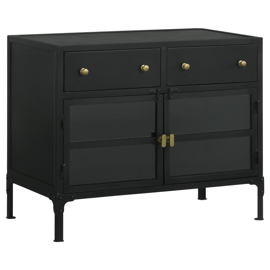 (image for) Sadler 2-drawer Metal Accent Storage Cabinet Matte Black