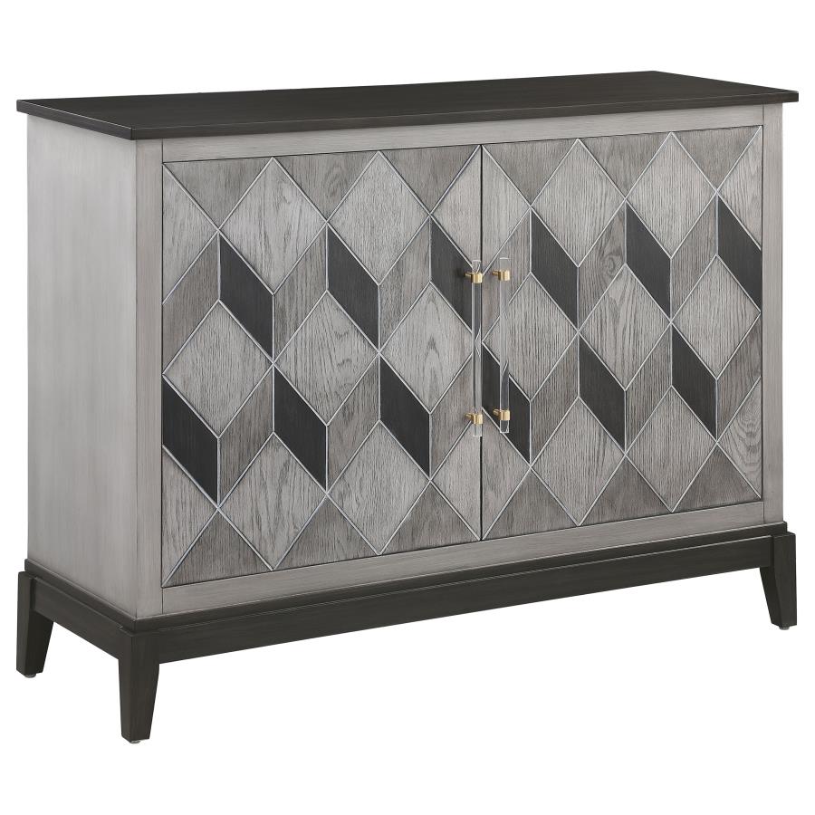 (image for) Gilles 2-door Accent Cabinet Brushed Black and Grey