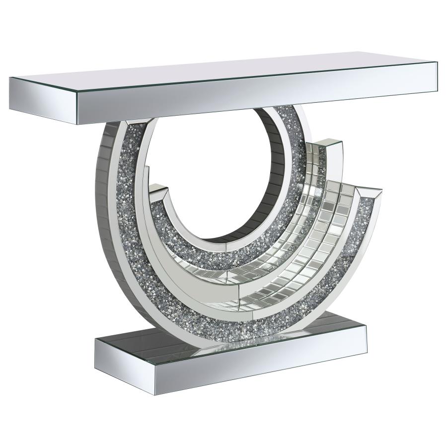 (image for) Imogen Sculptural Mirrored Entryway Console Table Silver