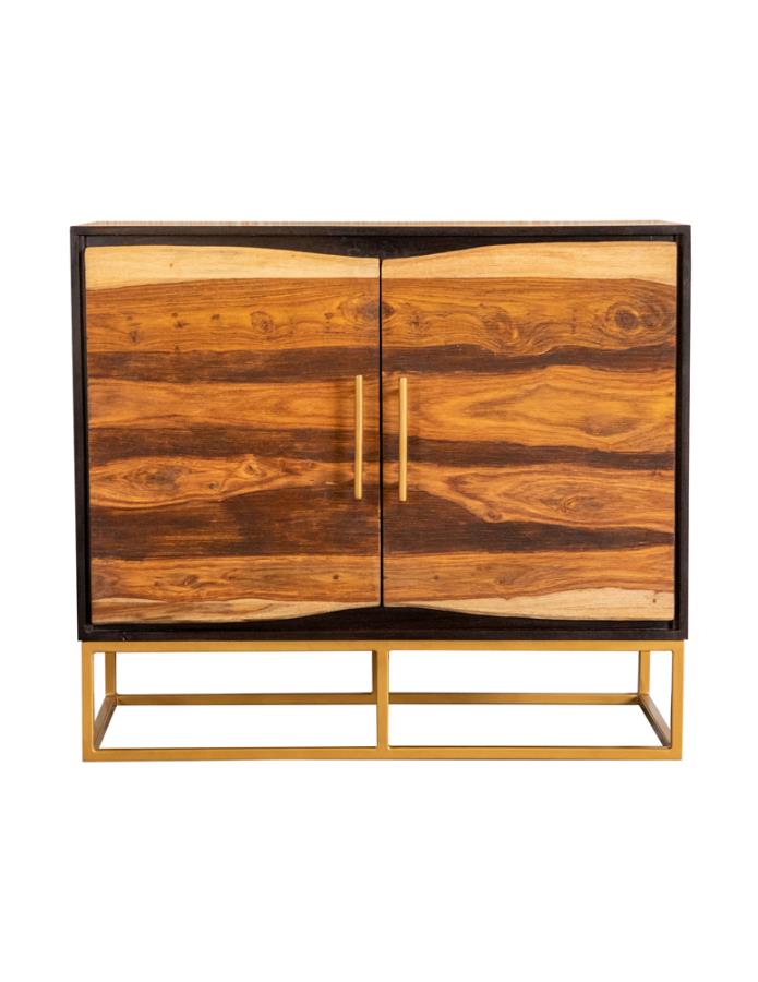 (image for) Zara 2-door 40" Wood Accent Storage Cabinet Black Walnut