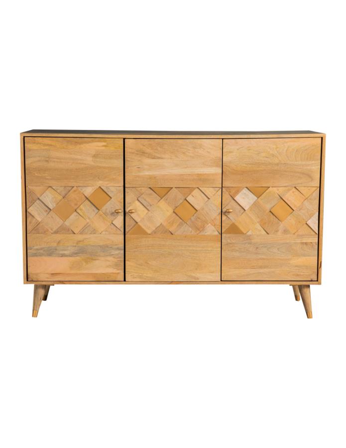 (image for) Alyssum 3-door Mango Wood Accent Cabinet Natural