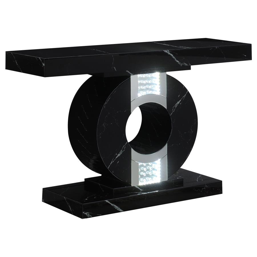 (image for) Eliana Geometric Console Table with LED Lighting Black