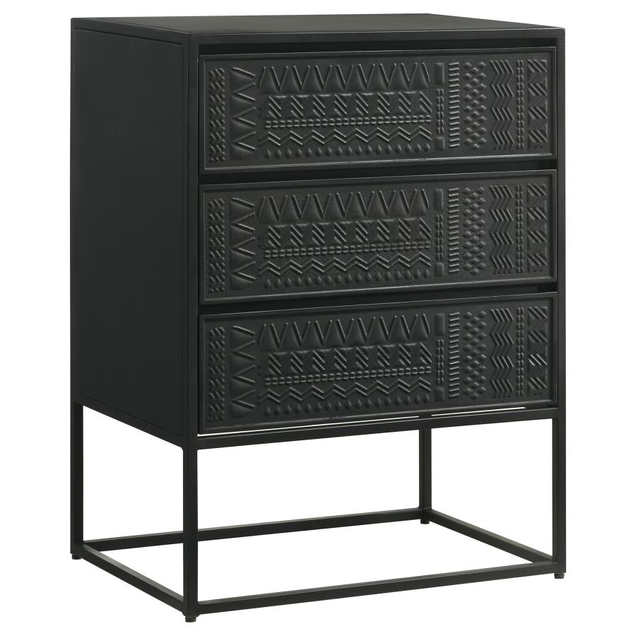 (image for) Alcoa 3-drawer Multi-Purpose Tall Accent Cabinet Black