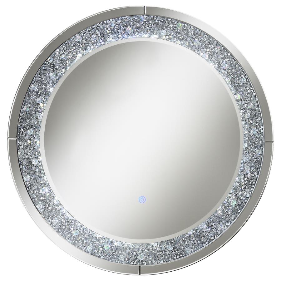 (image for) Lixue 32 x 32 Inch Round Wall Mirror LED Lighting Silver