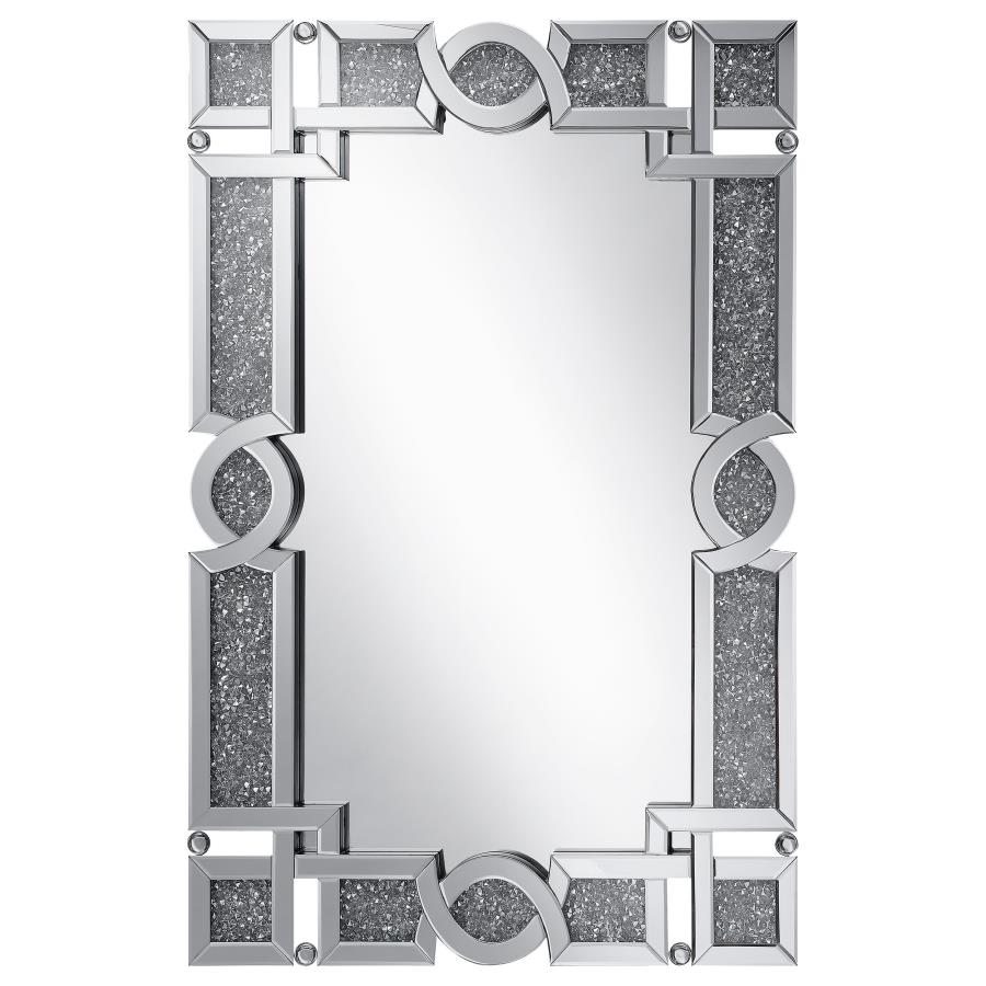 (image for) Jackie 32 x 47 Inch Acrylic Crystal Frame Wall Mirror Silver