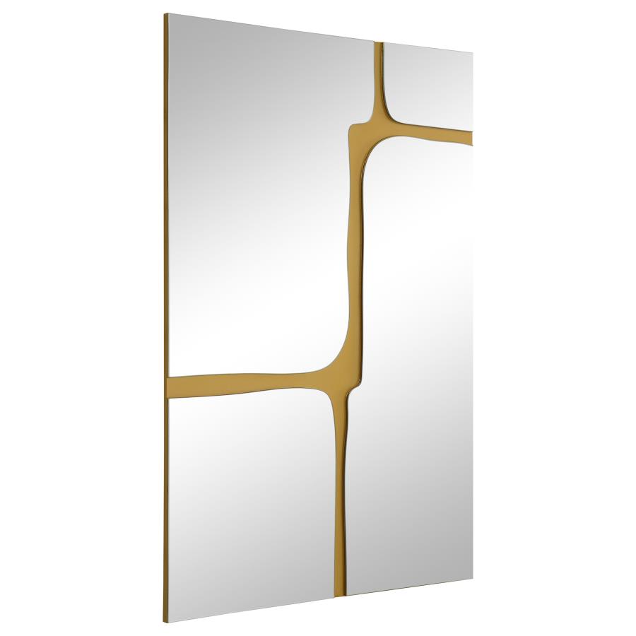 (image for) Kimberly 32 x 47 Inch Kintsugi Style Wall Mirror Gold