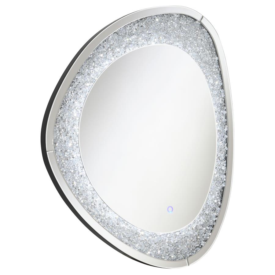 (image for) Mirage 32 x 39 Inch Acrylic Crystal LED Wall Mirror Silver