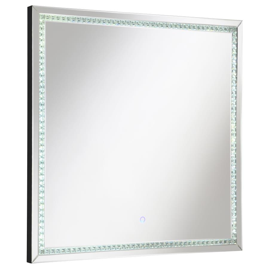 (image for) Noelle 39 x 39 Inch Wall Mirror with LED Lighting Silver