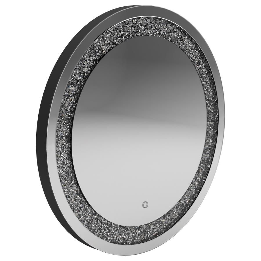 (image for) Landar 32 x 32 Inch Round LED Light Wall Mirror Silver